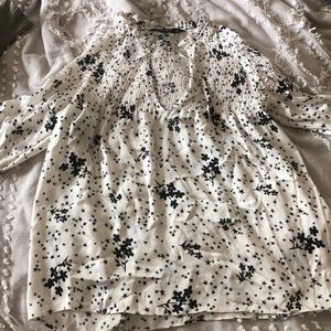 Zara smocked blouse